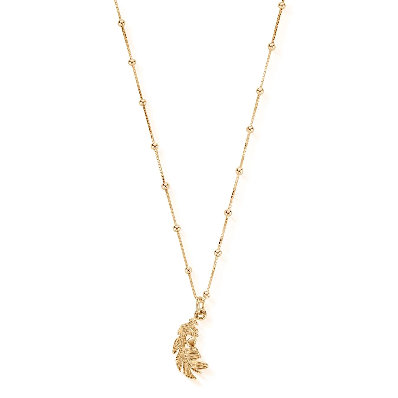 Bobble Chain Heart In Feather Necklace - Image 6