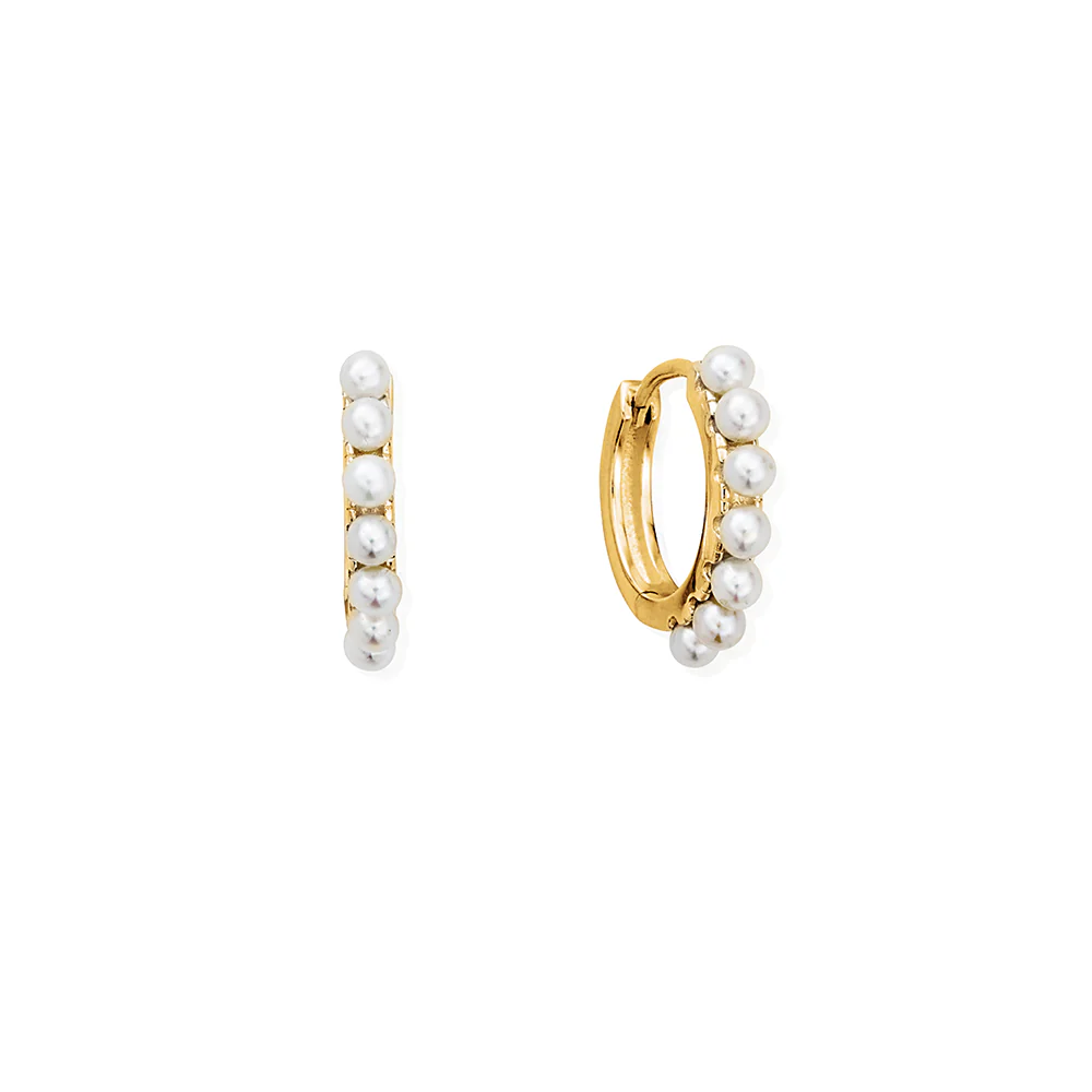 Classic Pearl Huggie Hoops - Image 2