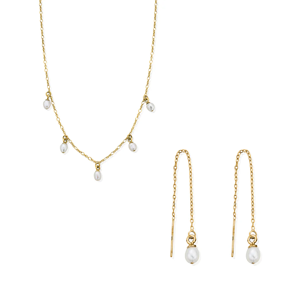Ethereal Pearl Necklace and Earrings Gift Set - Image 3