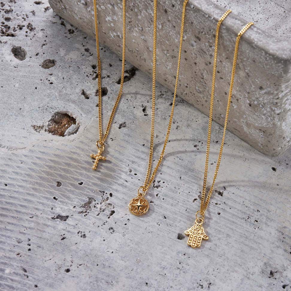 Men's Curb Chain Cross Necklace - Image 2