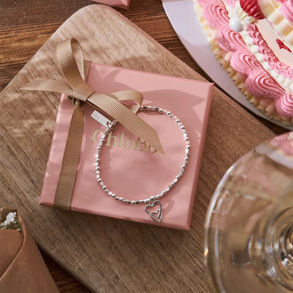 Mini Cube Interlocking Love Heart Bracelet - Image 3