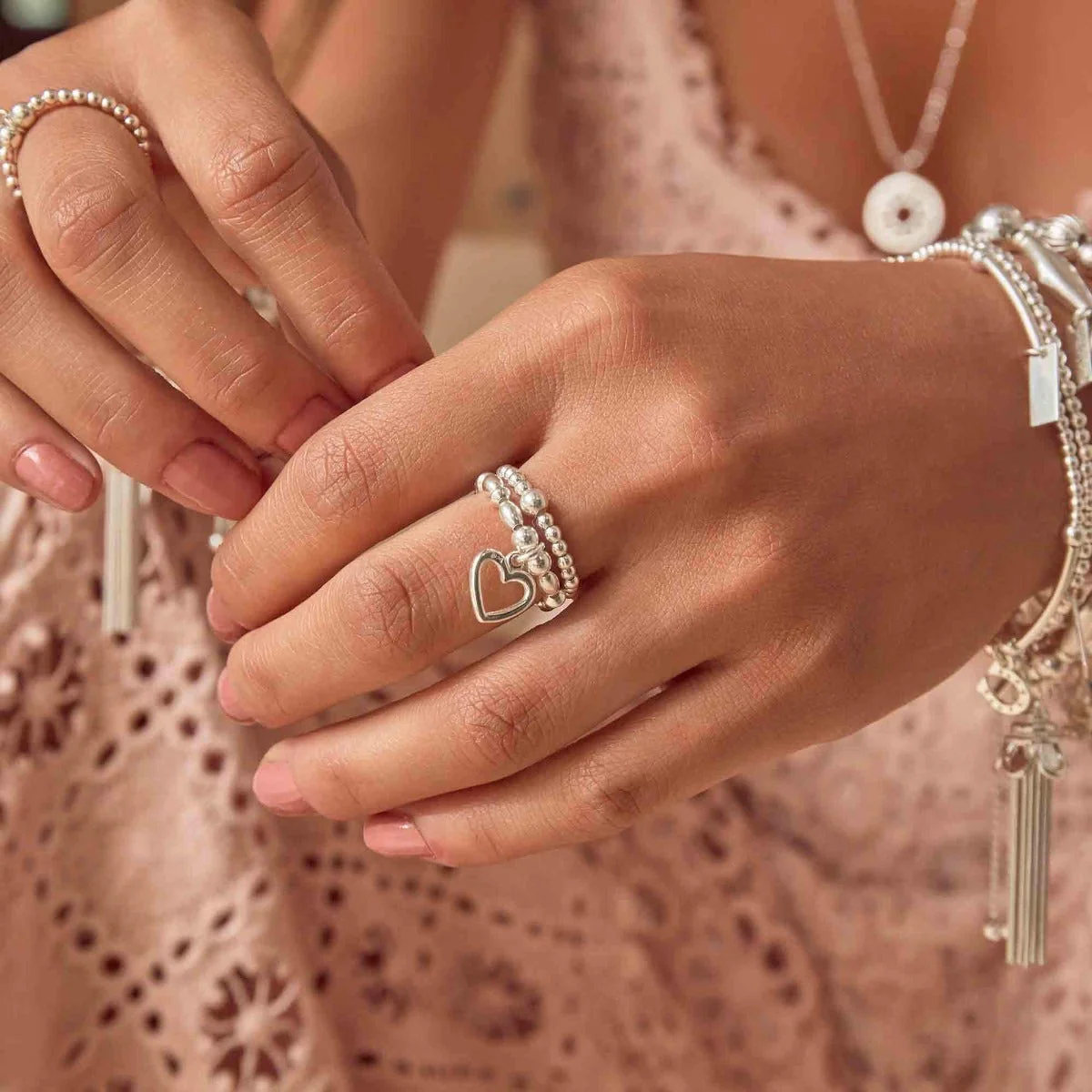 Mini Rice Open Heart Ring - Image 3