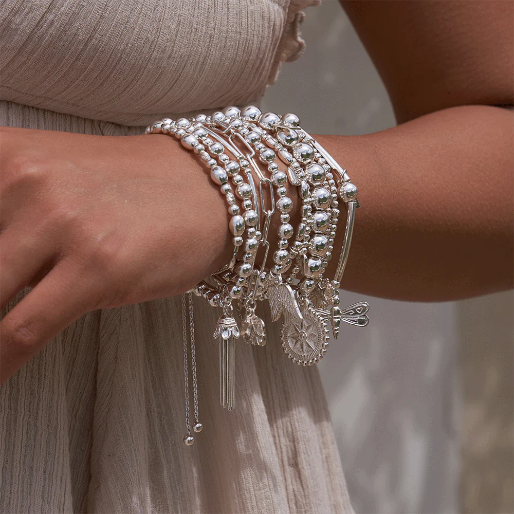 Mini Small Ball Double Angel Wing Bracelet - Image 3
