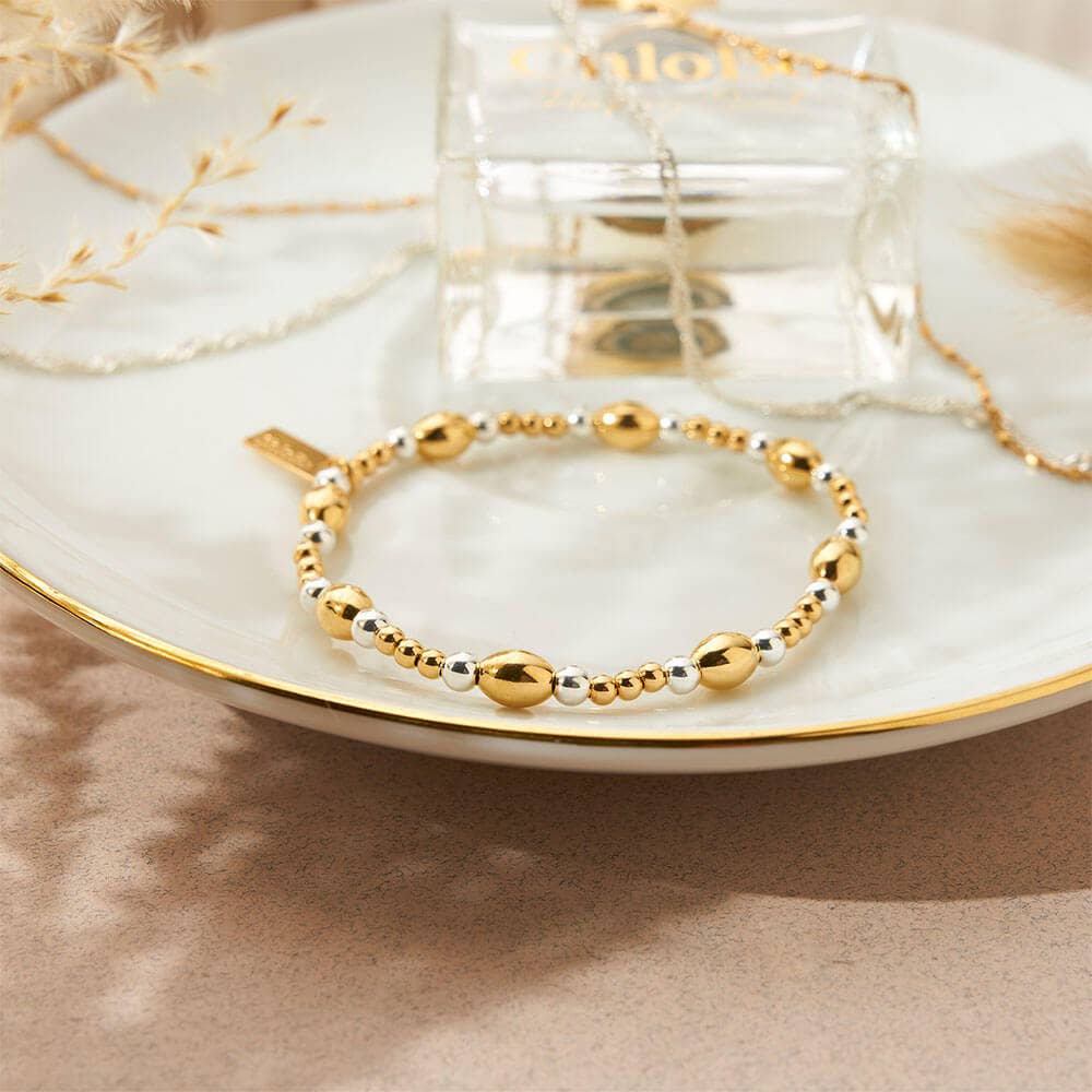 Mixed Metal Cute Oval Bracelet - Image 2