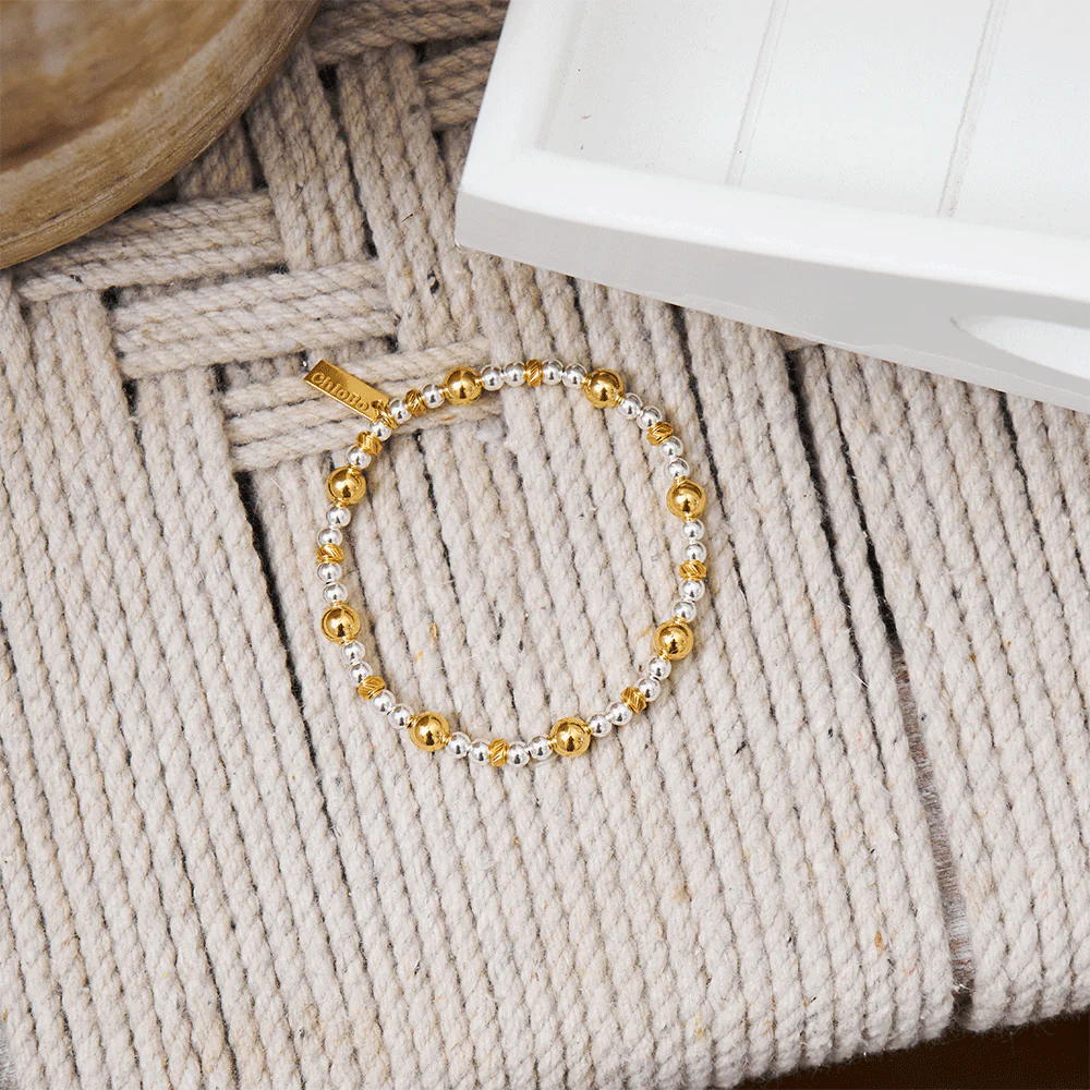 Mixed Metal Sparkle Ball Bracelet - Image 2
