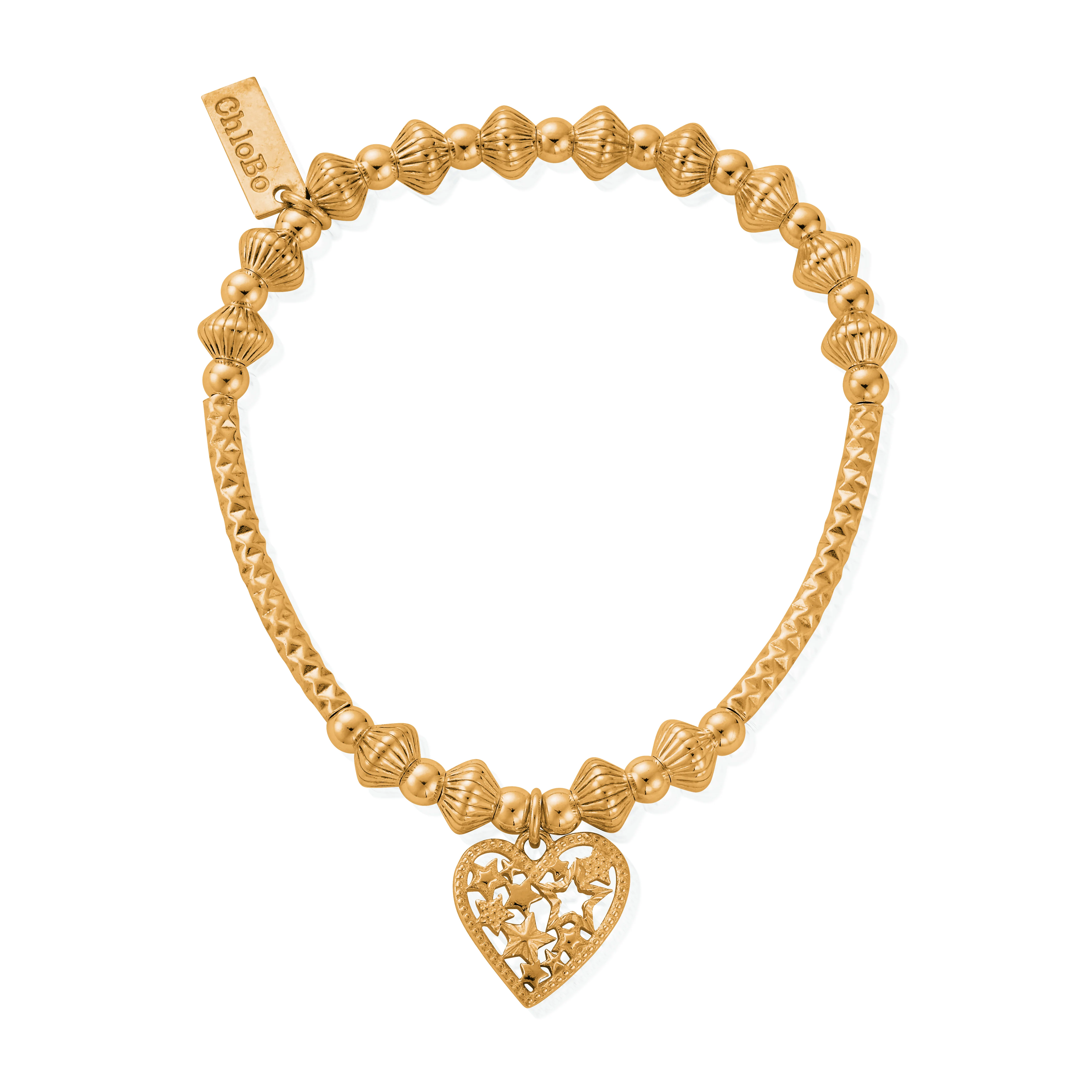 Pattern Noodle Disc Starry Heart Bracelet - Image 3