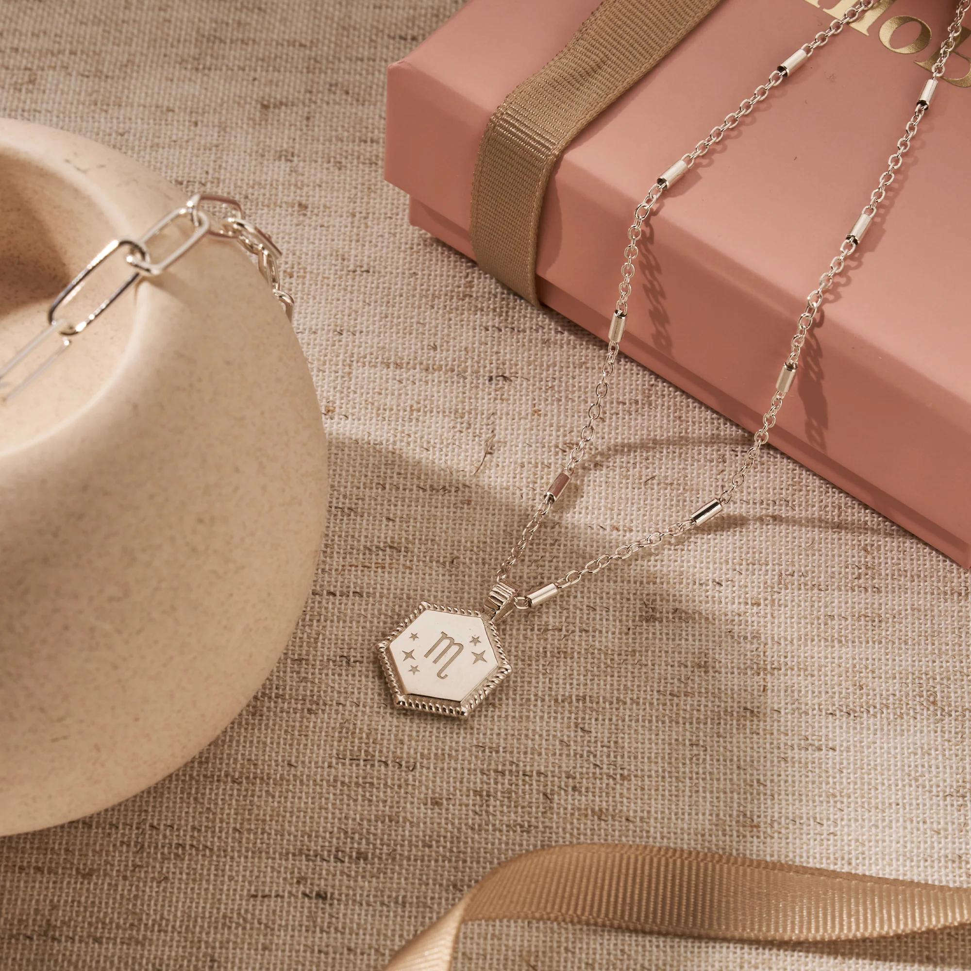 Personalised Hexagon Coin Necklace - Image 9
