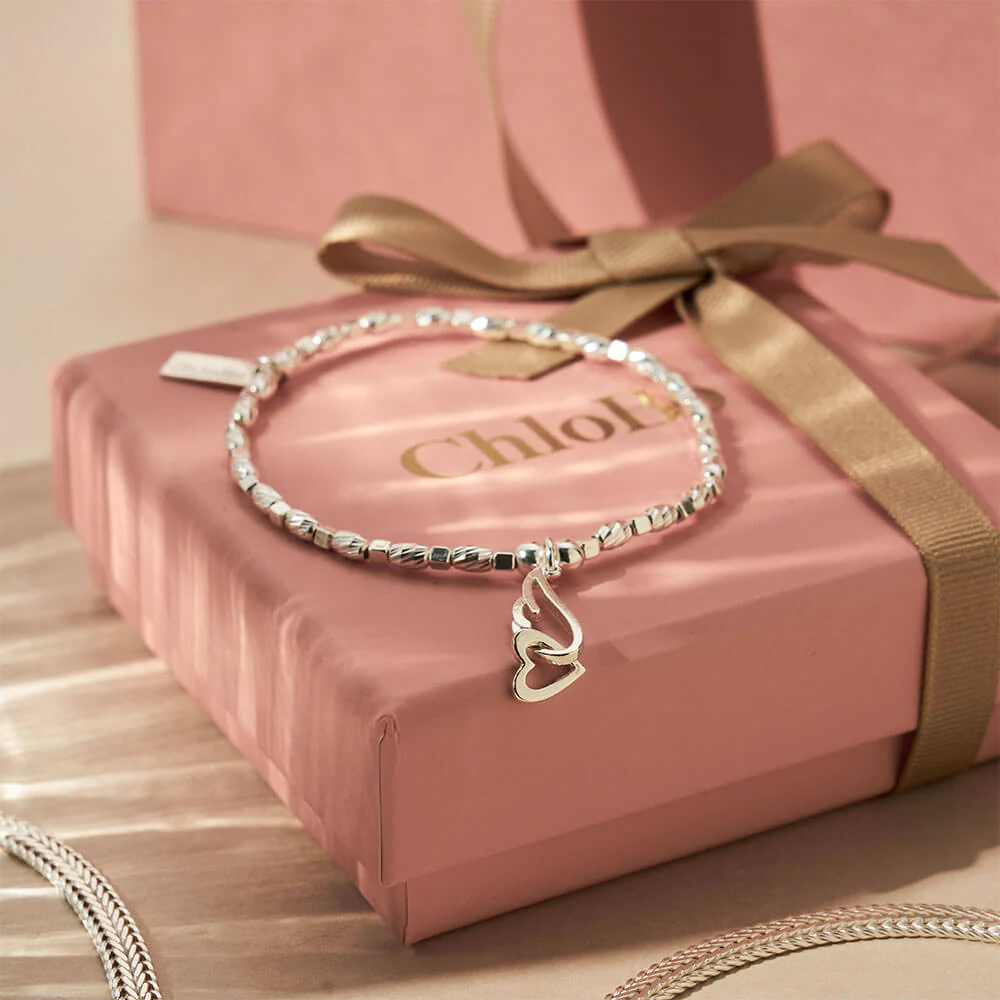 Soul Glow Interlocking Heart & Angel Wing Bracelet - Image 3