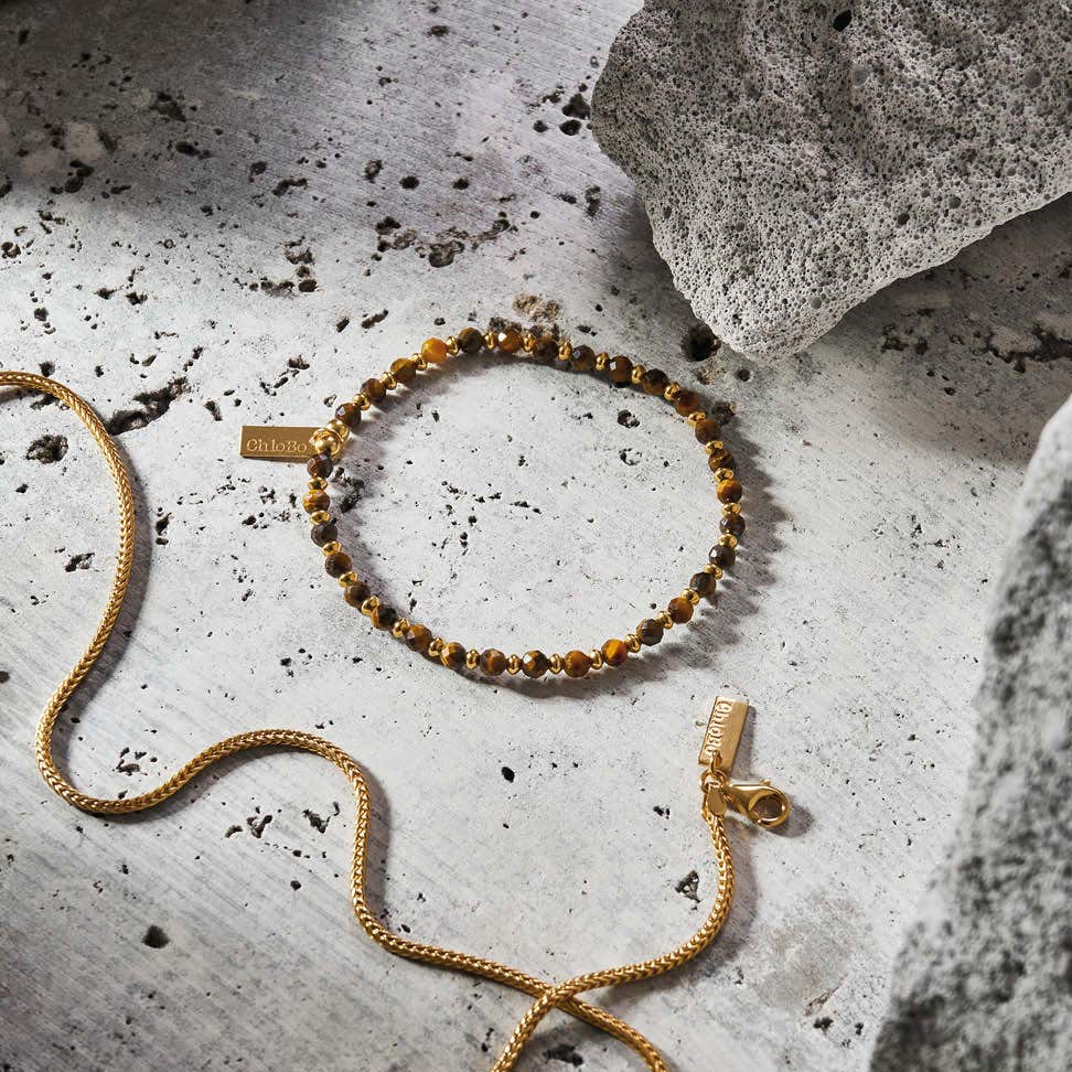 Men's Gold Tiger's Eye Mini Disc Bracelet - Image 3