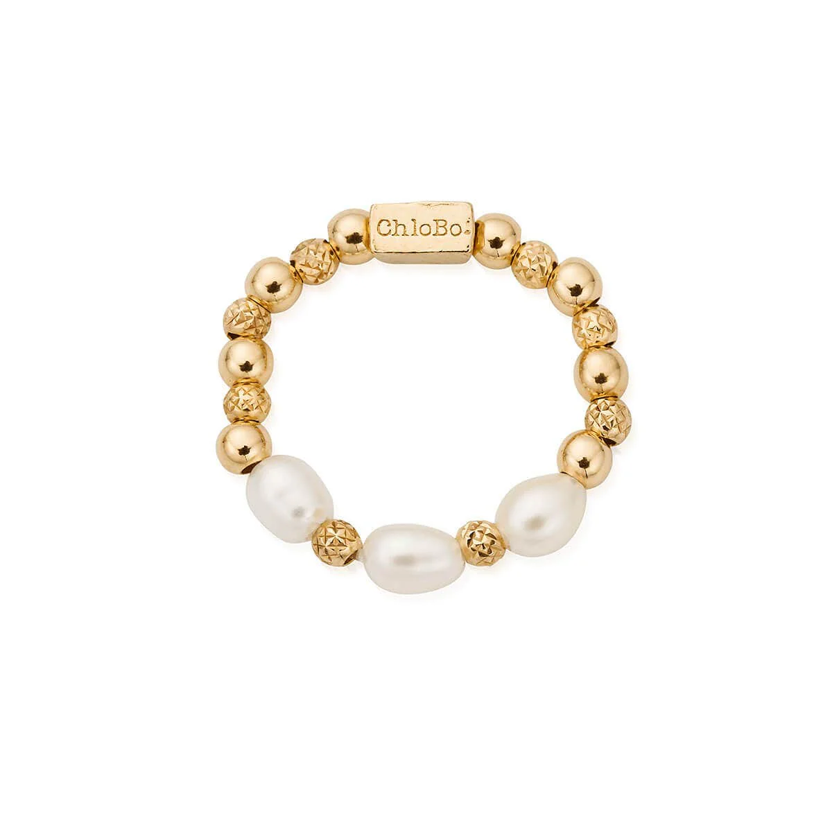 Triple Sparkle Pearl Ring - Image 8