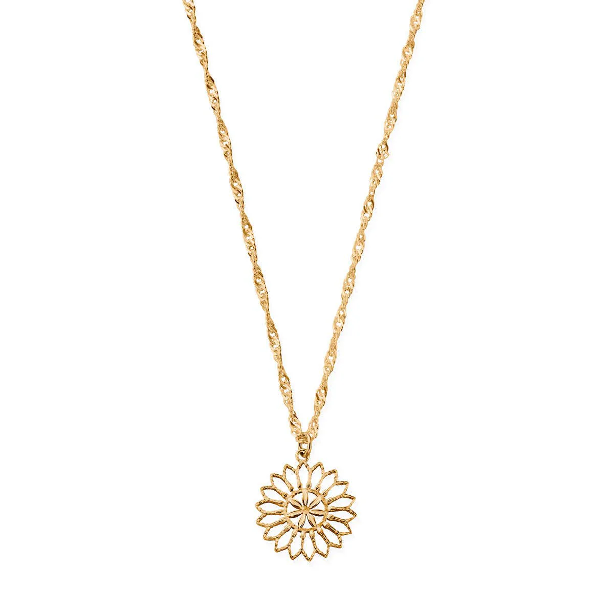 Twisted Rope Chain Flower Mandala Necklace - Image 7